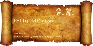 Holly Márton névjegykártya
